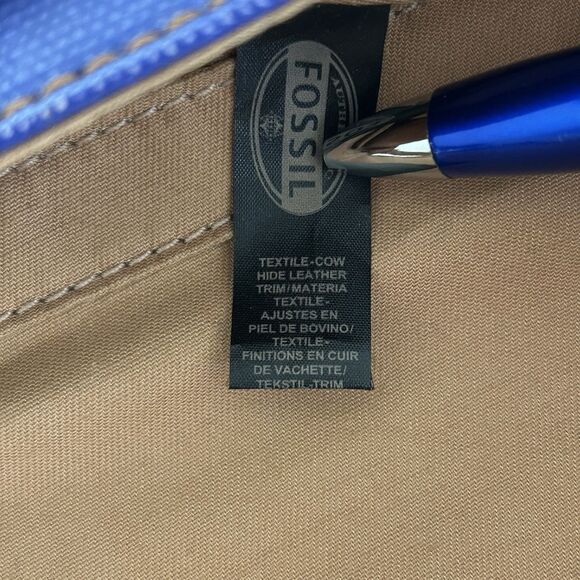 Fossil Preston Crossbody Leather Canvas Floral Purse Messenger Bag Watercolor - Picture 8 of 16